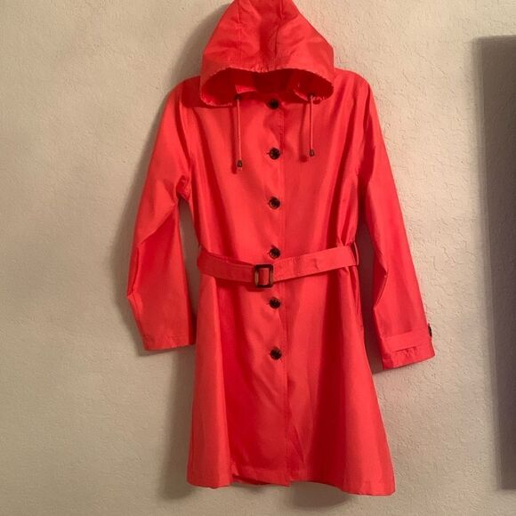Capelli of New York Jackets & Blazers - Capelli of NY Long Raincoat Jacket Collar Hood Belt Women’s Size Small